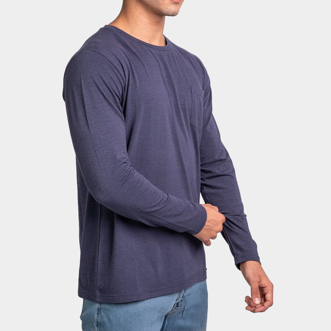 T-Shirt Manga Larga Para Hombre