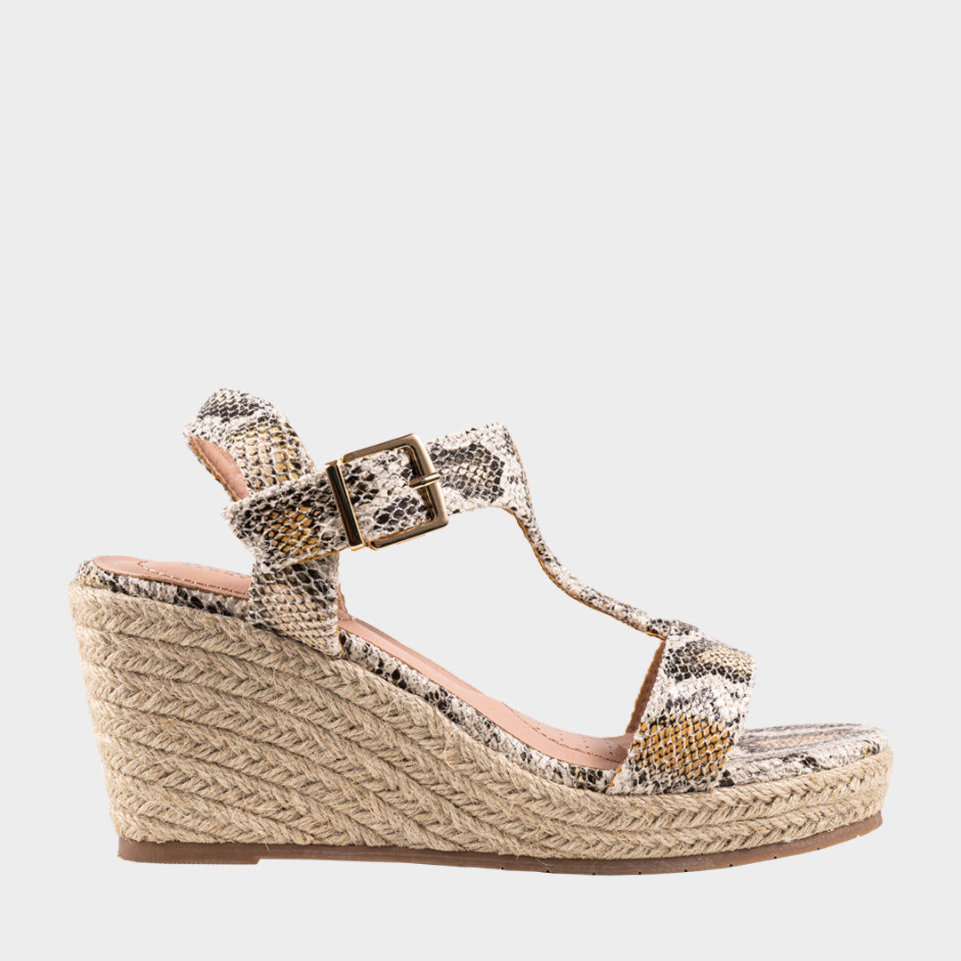 Card Wedge T-Strap Para Mujer