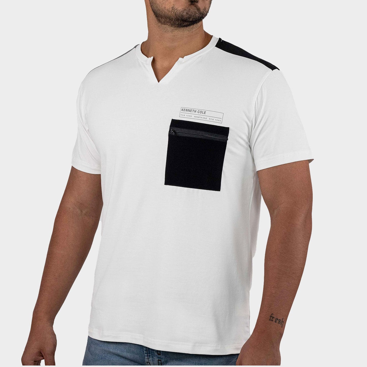 Camisa Para Hombre Cuello Redondo Con Botones